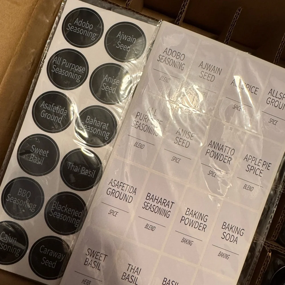 Clear Glass Spice Jar with Black Lid - Set of 18 - Picture 3 of 4